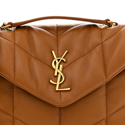 Saint Laurent Lambskin Quilted Toy Loulou Puffer Monogram Chain Satchel Miel Dark 8 of 11