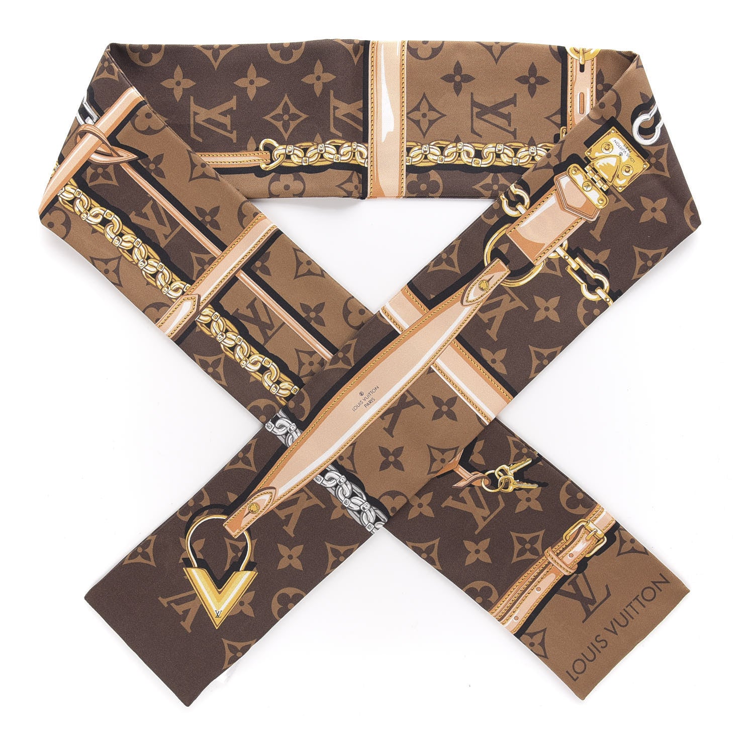 Louis Vuitton Silk Monogram Confidential Bandeau Brown 1 of 3
