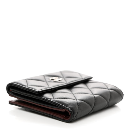 Chanel Lambskin Quilted Compact French Flap Wallet Black 4 of 10