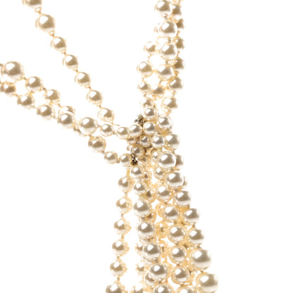 Chanel Pearl Multi Strand CC Necklace Gold 3 of 4
