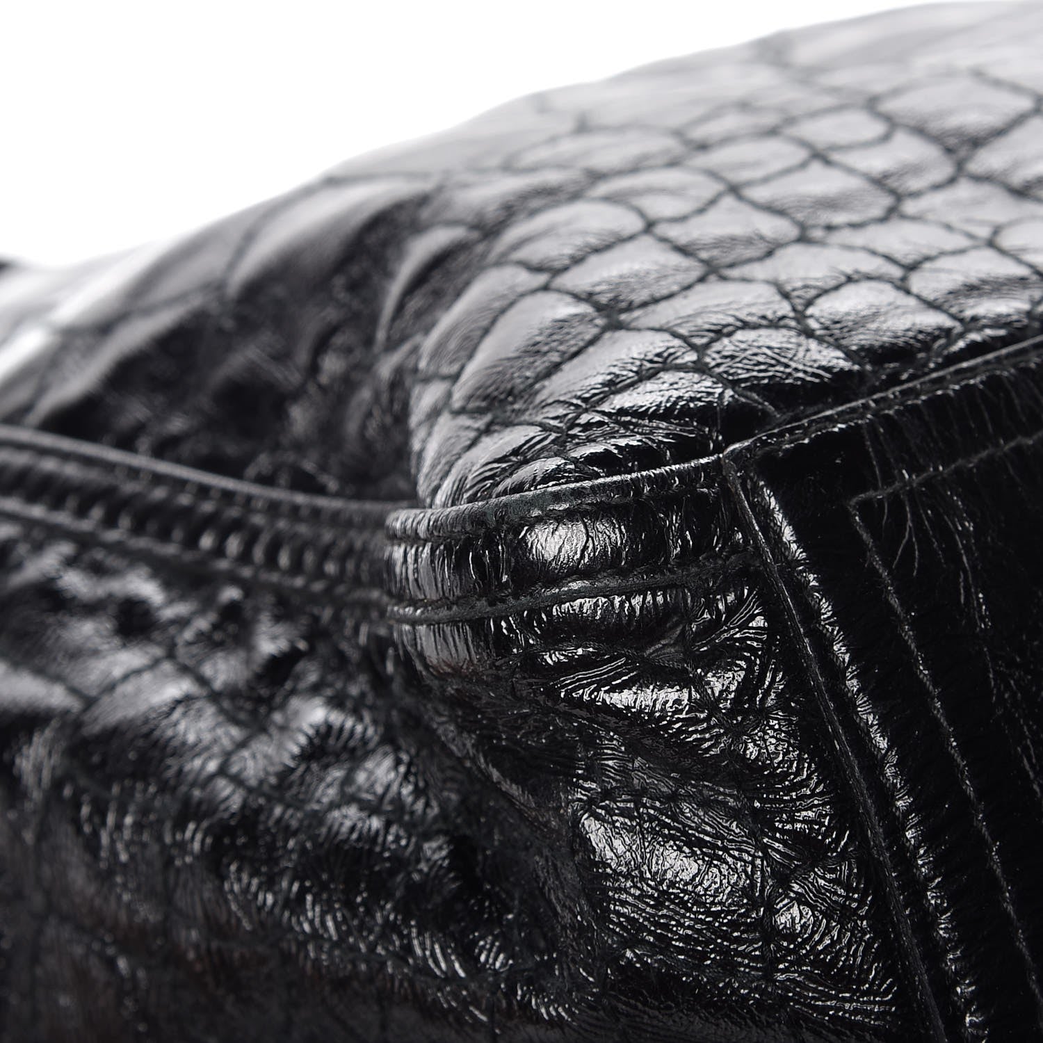 Saint Laurent Patent Crocodile Embossed Medium Downtown Tote Black 13 of 14