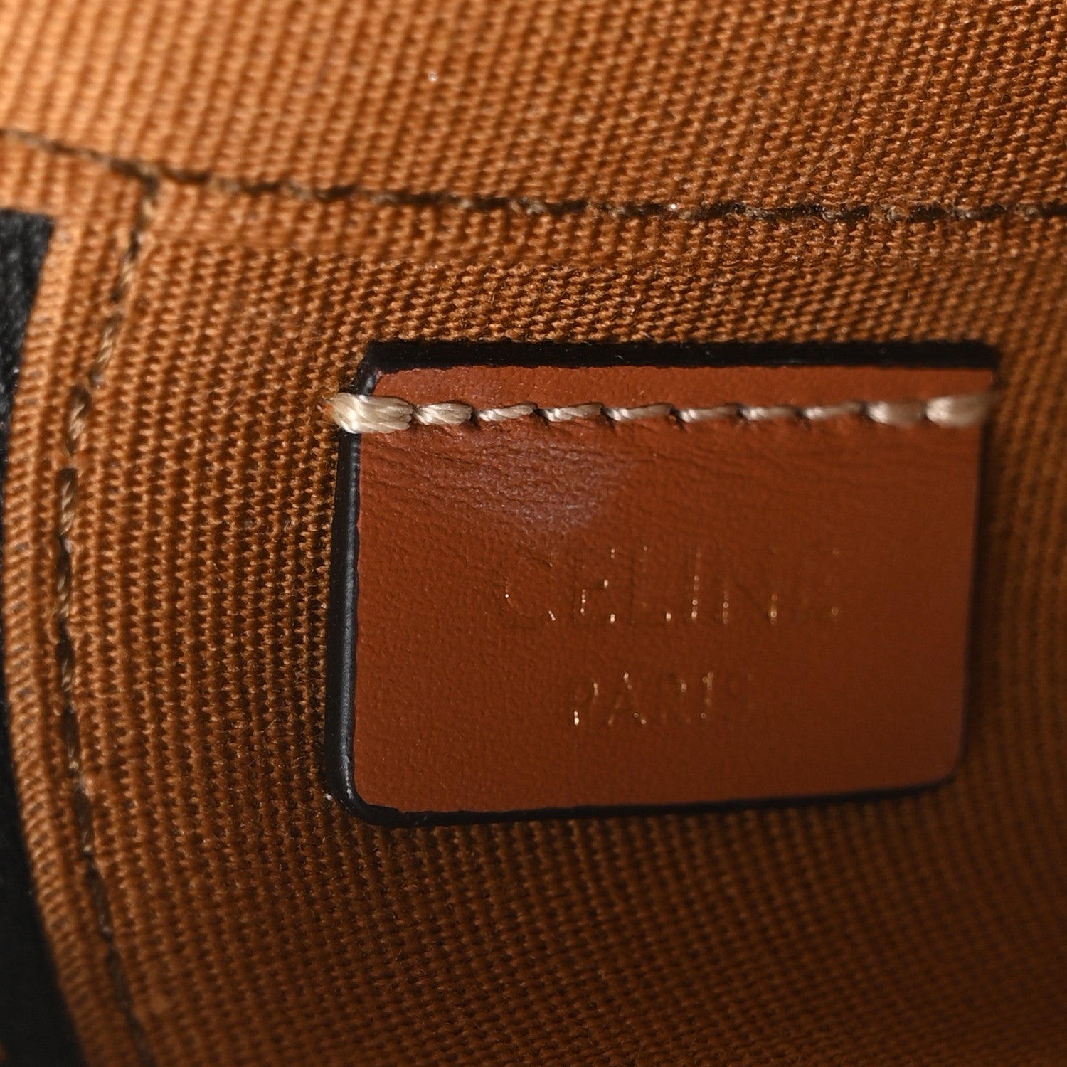 Celine Triomphe Canvas Calfskin Mini Vanity Case Tan 6 of 10