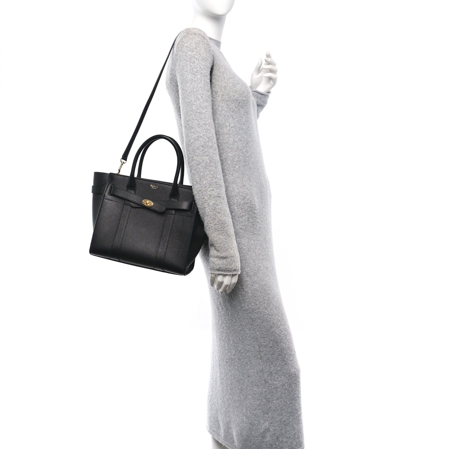 Classic Grain Small Bayswater Zip Tote Black