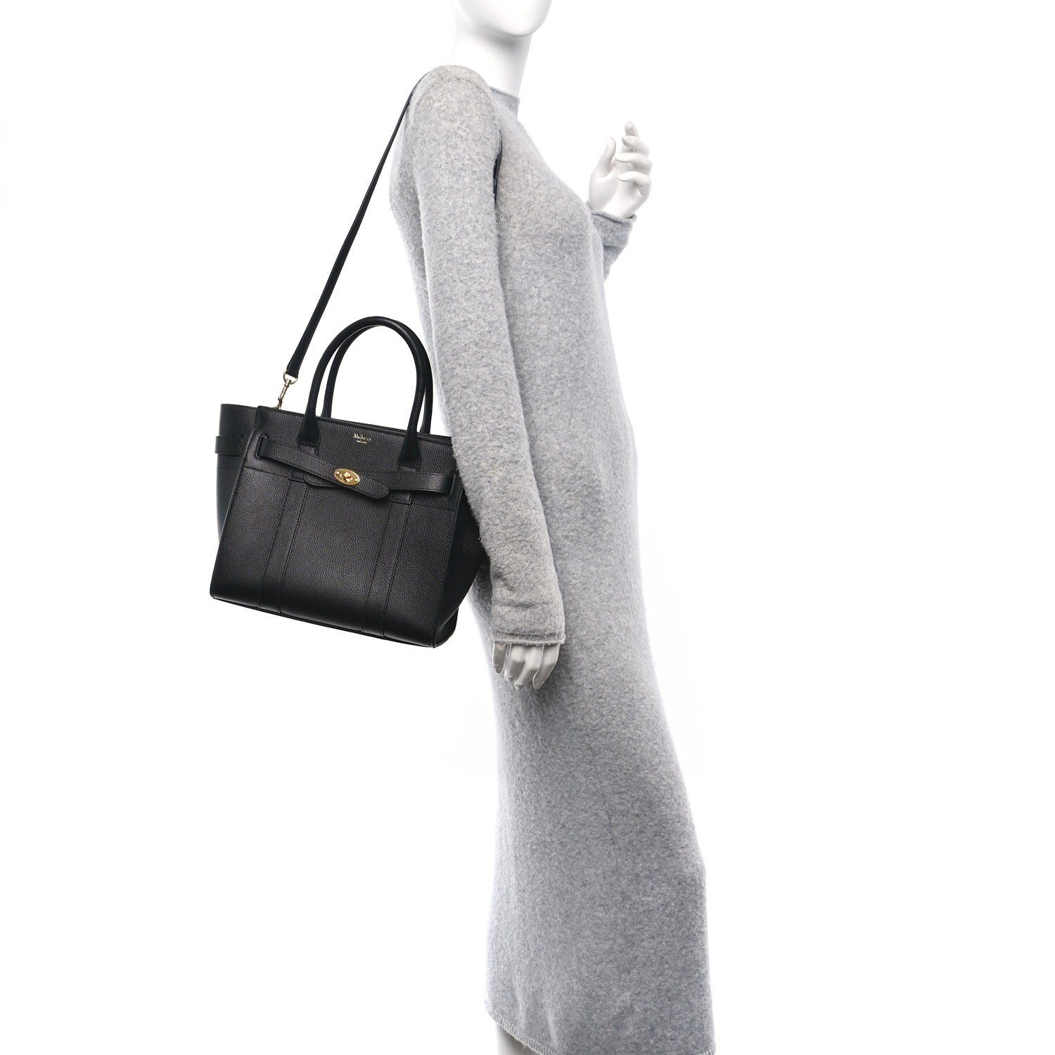 Mulberry Classic Grain Small Bayswater Zip Tote Black 2 of 9