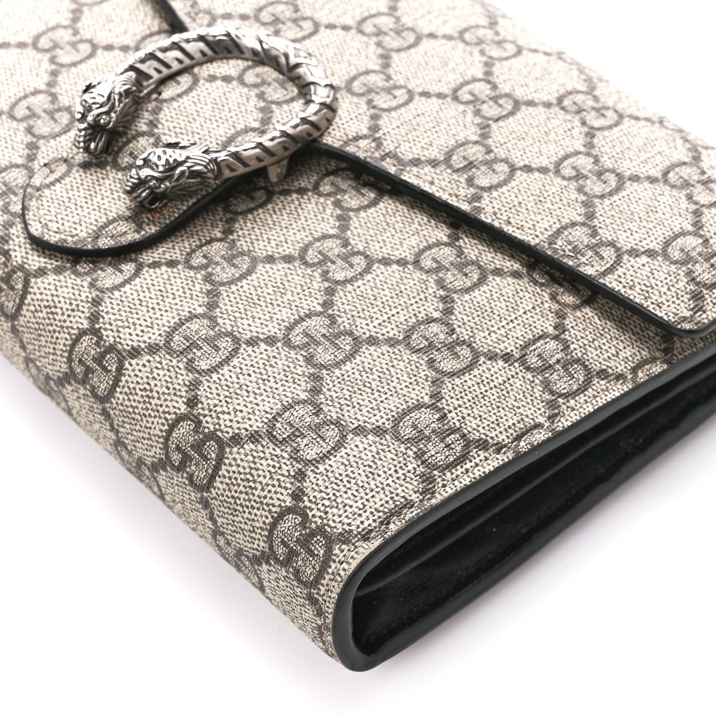 GG Supreme Monogram Mini Dionysus Chain Wallet Beige Black