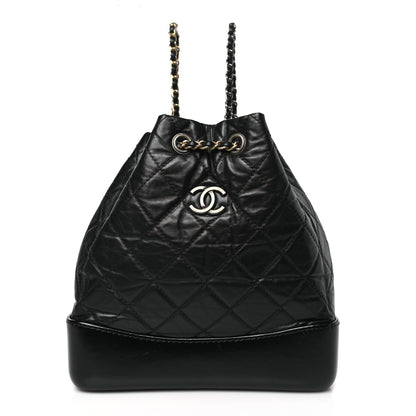 Chanel Aged Calfskin Quilted Small Gabrielle Backpack Black 1 of 10