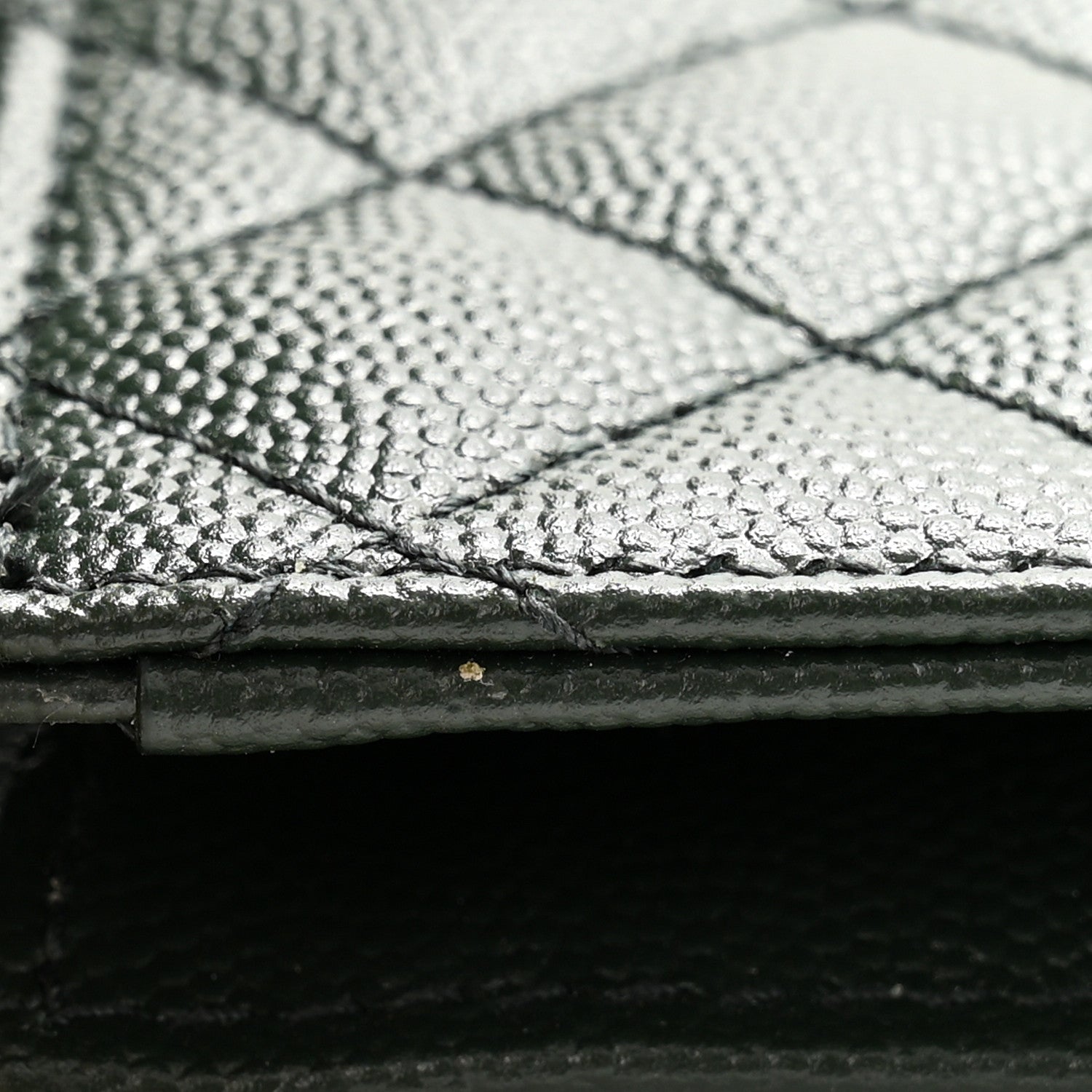 Saint Laurent Grain De Poudre Textured Mixed Matelasse Triquilt Monogram Clutch Vert Fonce 10 of 11