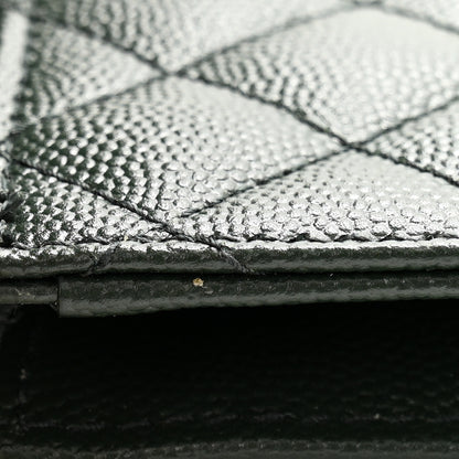 Saint Laurent Grain De Poudre Textured Mixed Matelasse Triquilt Monogram Clutch Vert Fonce 10 of 11