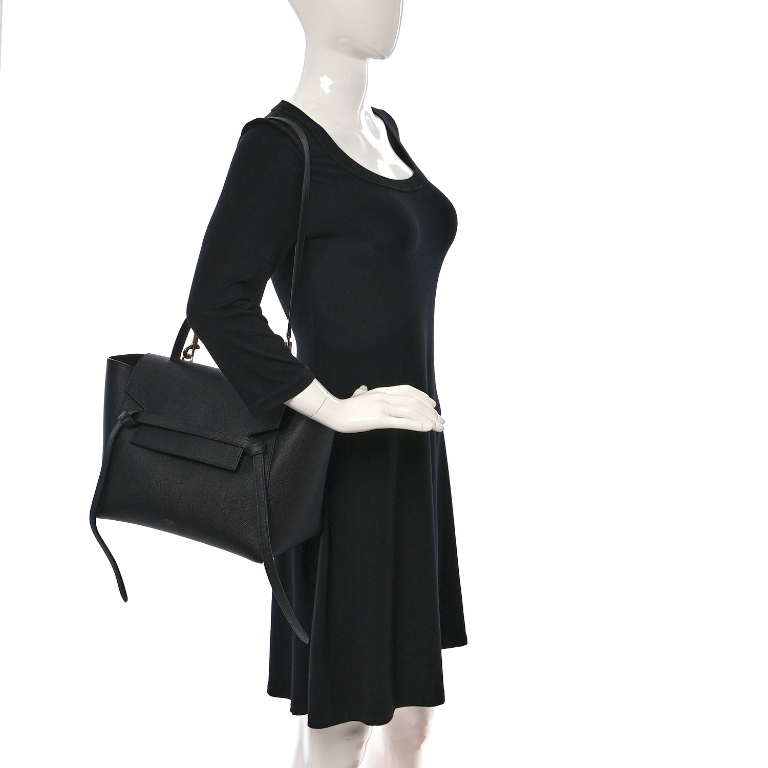 Celine Grained Calfskin Mini Belt Bag Black 2 of 9