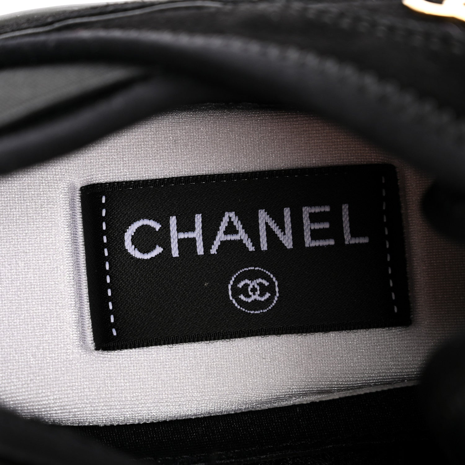 Chanel Suede Calfskin Nylon Grosgrain CC Sneakers 38 Black 8 of 10