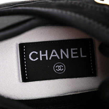 Chanel Suede Calfskin Nylon Grosgrain CC Sneakers 38 Black 8 of 10