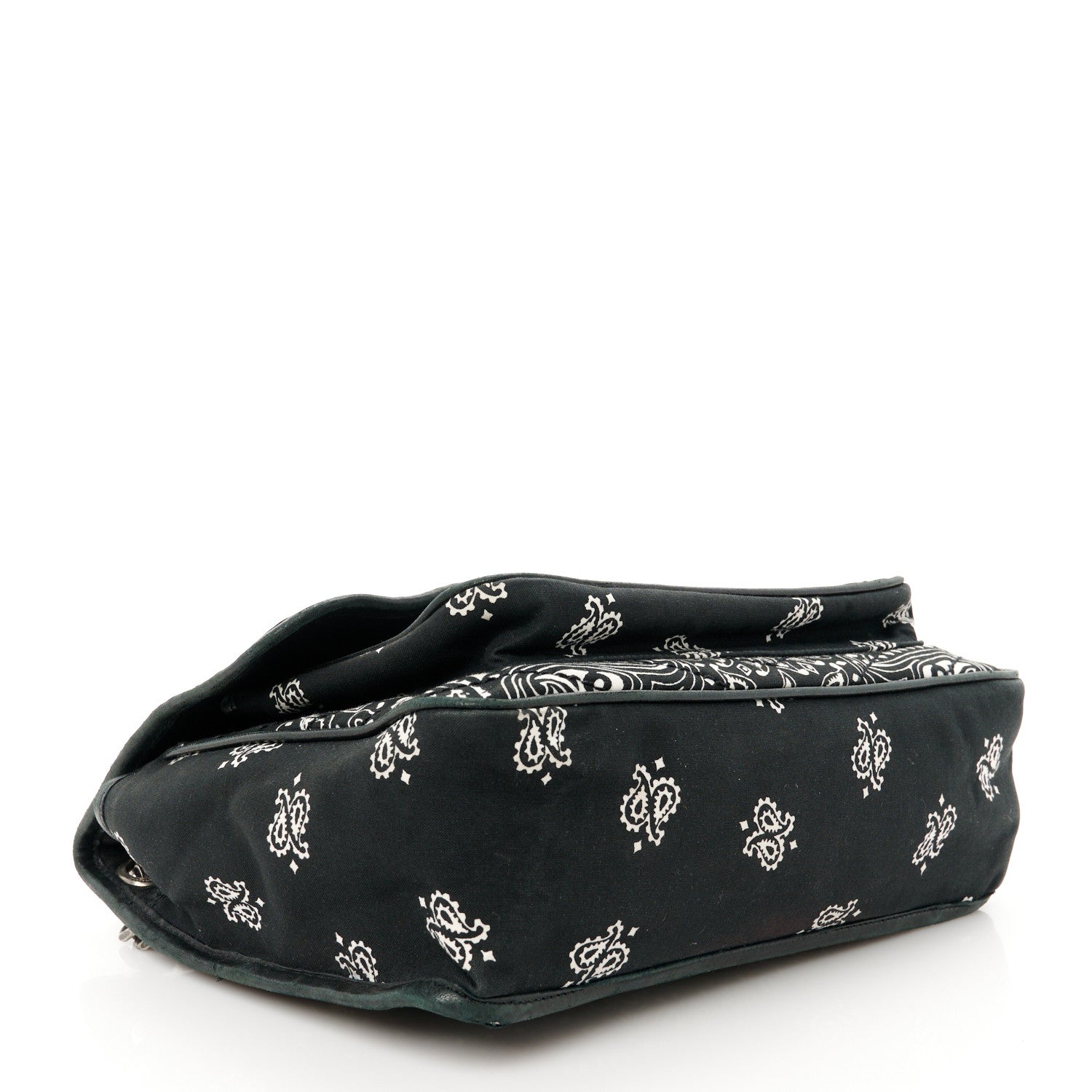 Saint Laurent Cotton Bandana Monogram Medium Niki Chain Satchel Black White 4 of 15