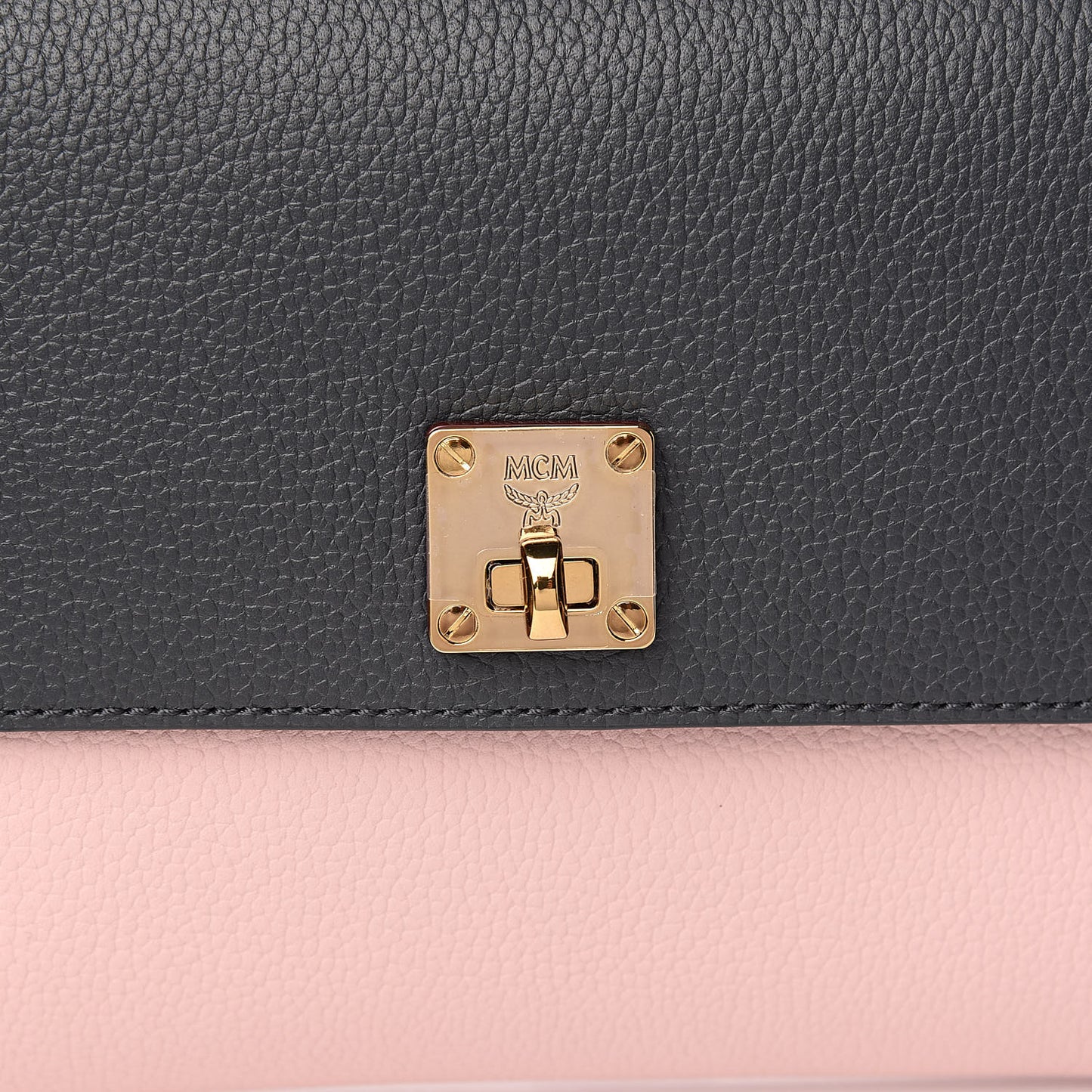 Grained Calfskin Small Milla Clutch Pale Mauve Navy