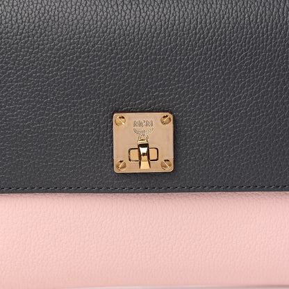 MCM Grained Calfskin Small Milla Clutch Pale Mauve Navy 10 of 10