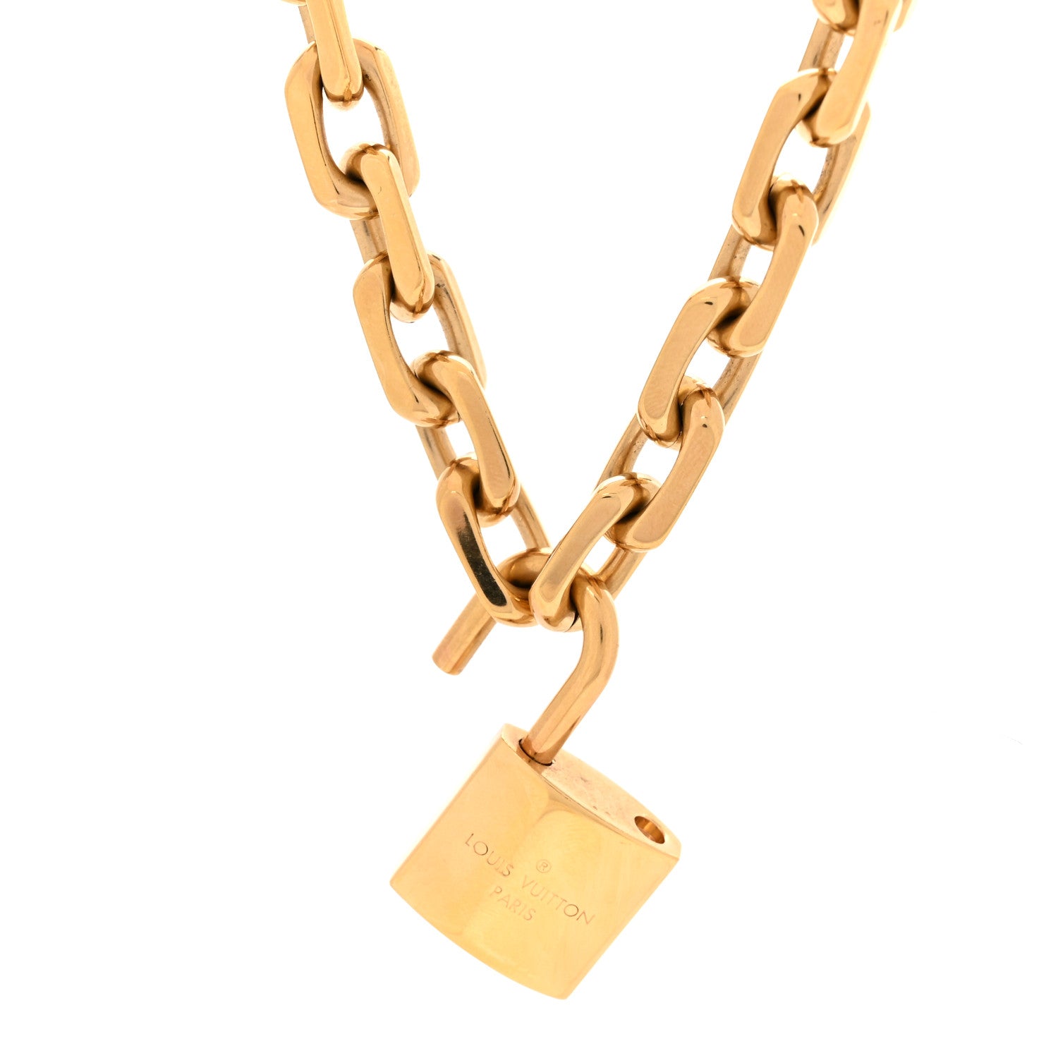 Louis Vuitton LV Edge Necklace Cadenas Gold 3 of 5