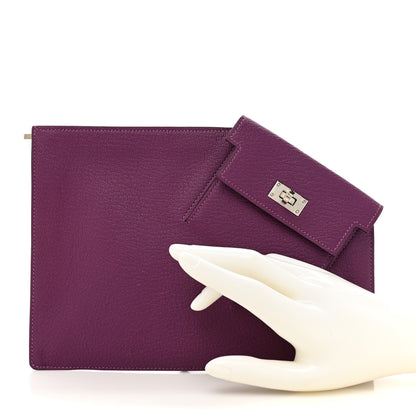 Hermes Chevre Mysore Kelly Pocket To Go Pouch Anemone 2 of 11