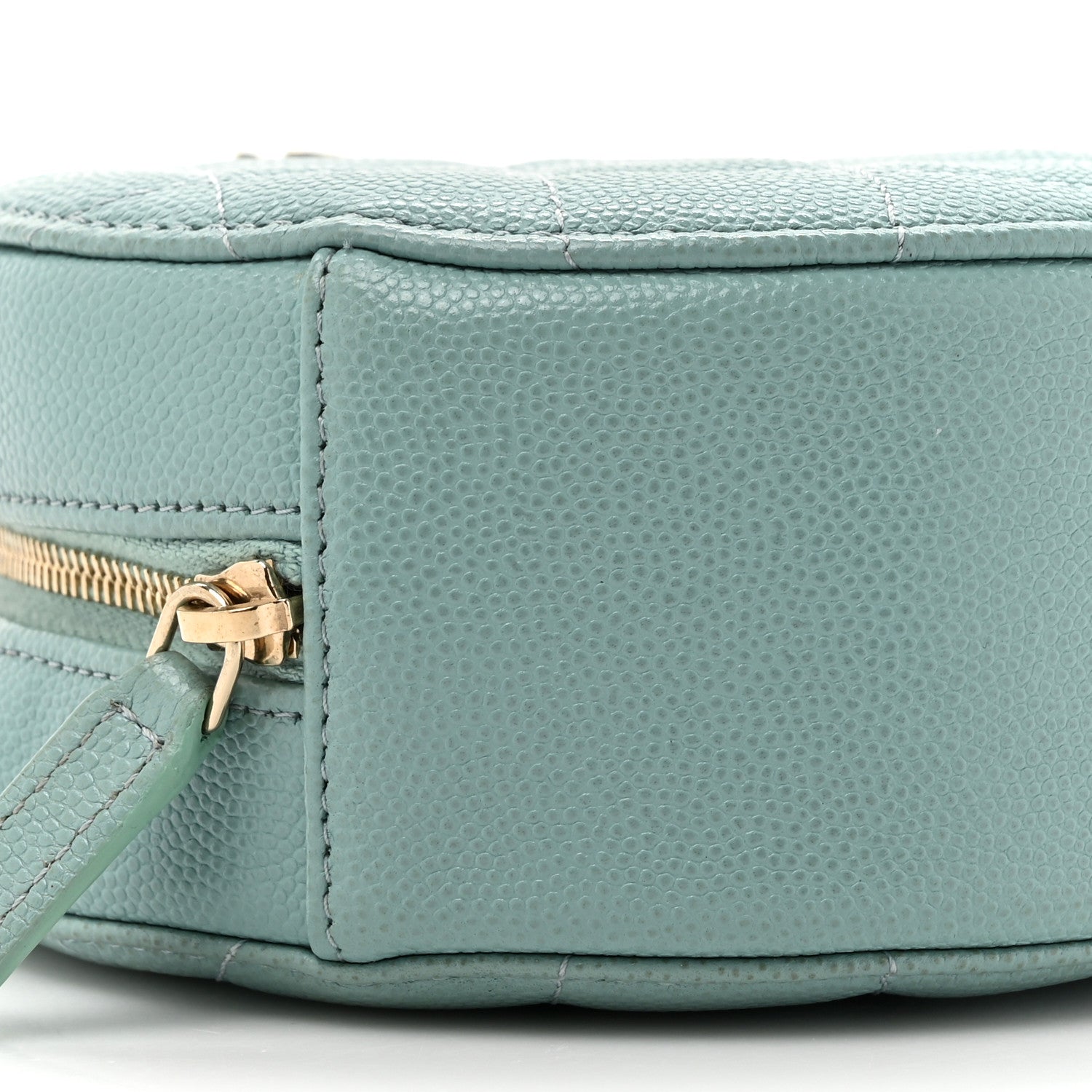 Chanel Caviar Quilted Round Clutch With Chain Light Blue 10 of 14