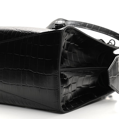 Balenciaga Semi Shiny Calfskin Crocodile Embossed Neo Classic Black Hardware S City Black 9 of 13