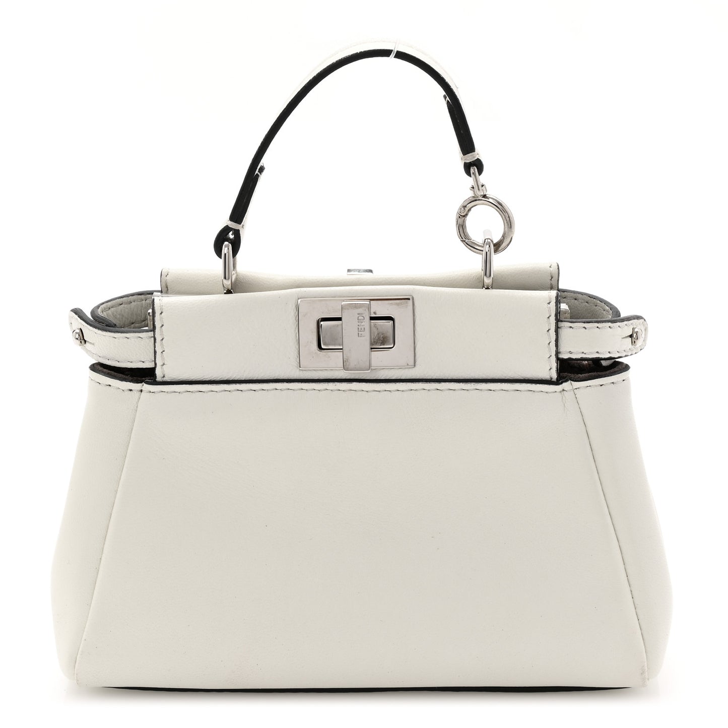 Shiny Nappa Micro Peekaboo Iconic Satchel White