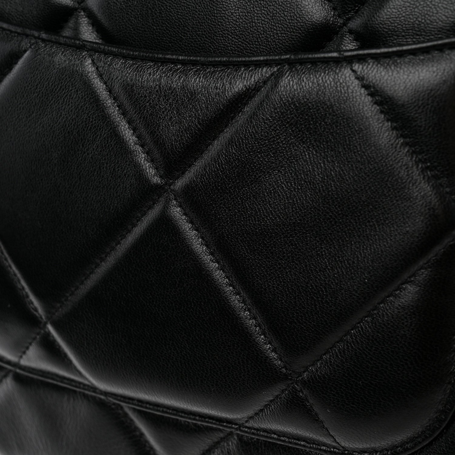 Chanel Goatskin Quilted Large Chanel 19 Pouch Black 9 of 11