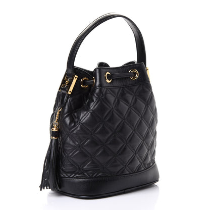 MCM Calfskin Quilted Studded Bucket Bag Black 2 of 4