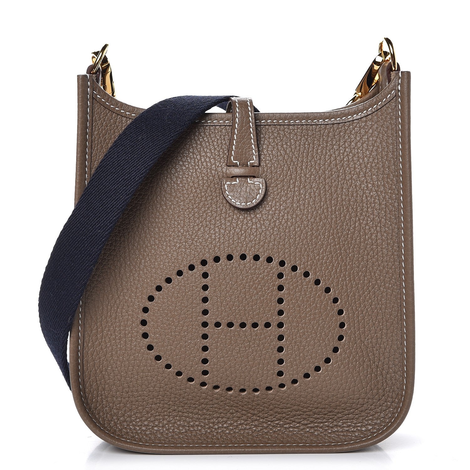 Hermes Taurillon Clemence Amazone Evelyne TPM Etoupe Bleu Indigo 1 of 8