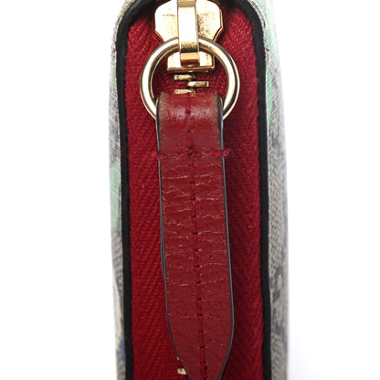 Gucci GG Supreme Monogram Tian Zip Around Wallet Beige Multicolor Red 8 of 10