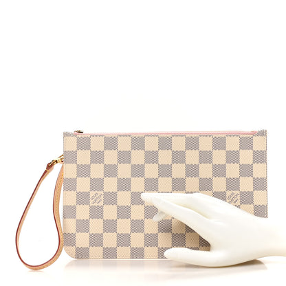 Louis Vuitton Damier Azur Neverfull MM GM Pochette Rose Ballerine 2 of 7