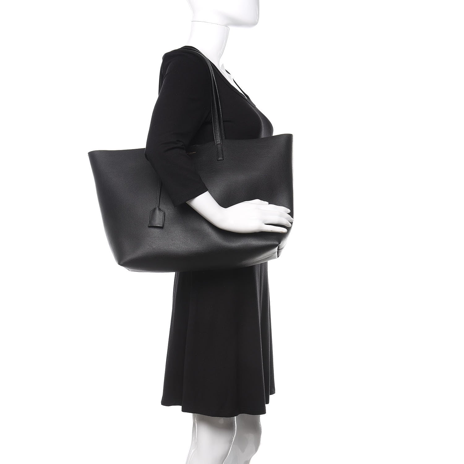 Saint Laurent Calfskin Large Shopping Tote Black 2 of 10