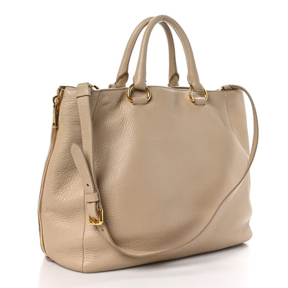 Prada Vitello Daino Side Zip Tote Sabbia 3 of 10