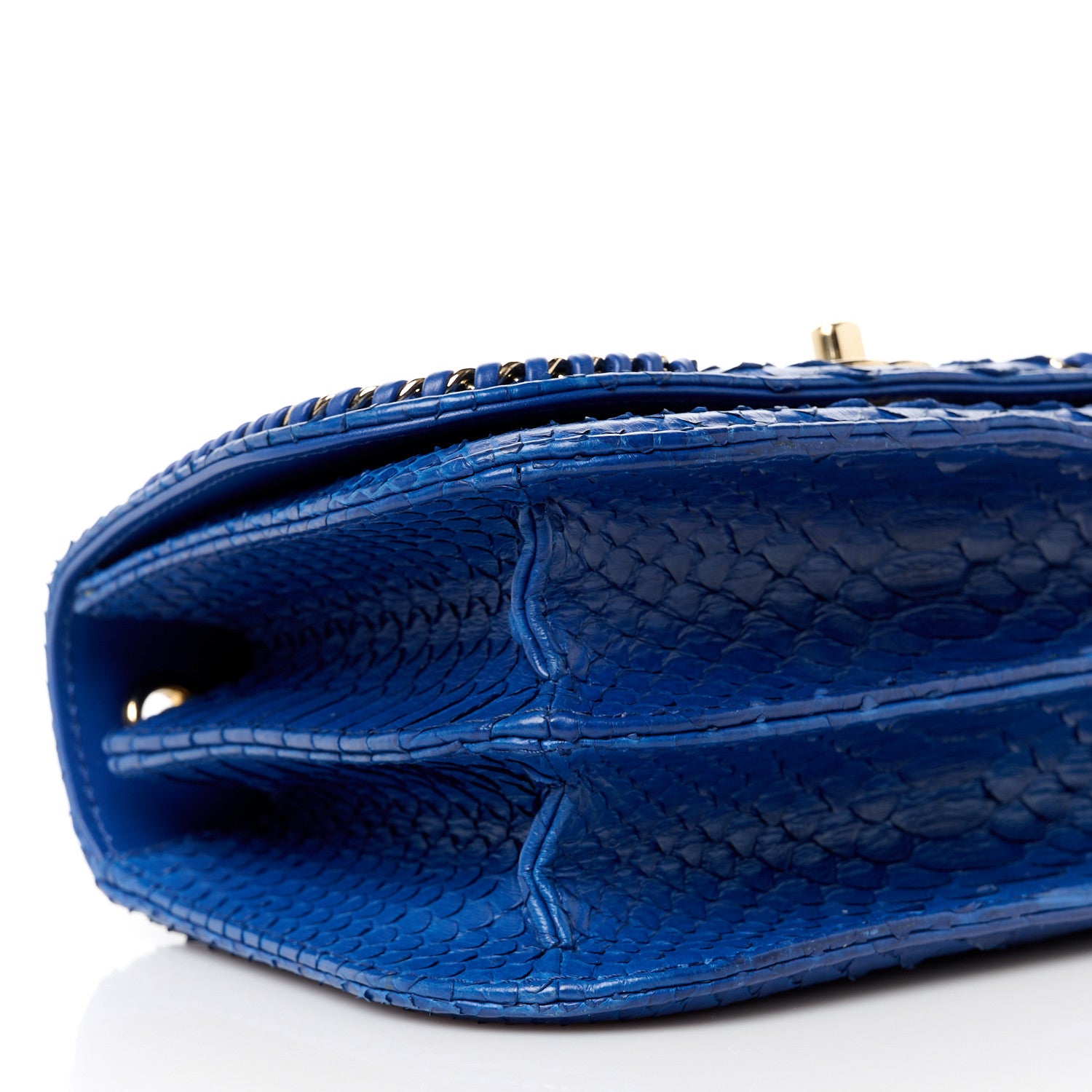 Chanel Snakeskin Small Braided Chic Flap Blue 10 of 11