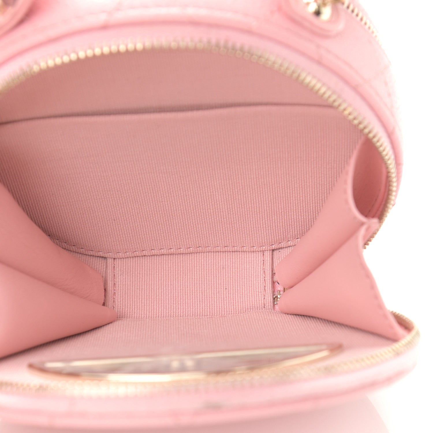 Chanel Caviar Quilted Round Handle With Care Vanity With Chain Pink 5 of 14