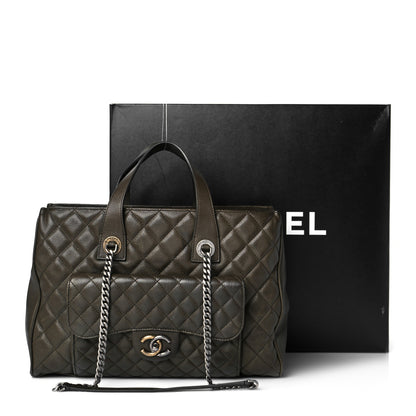 Chanel Caviar Quilted Large Casual Pocket Tote Khaki 14 of 14