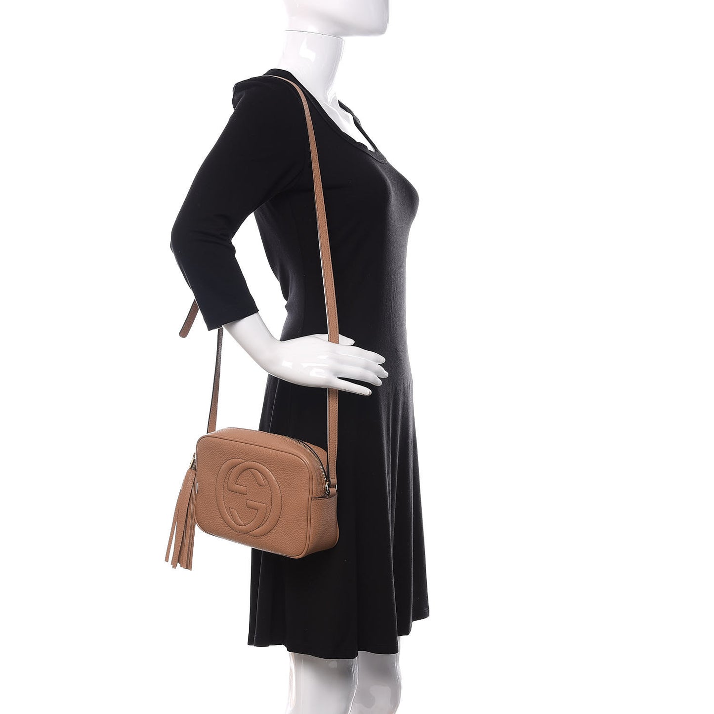 Pebbled Calfskin Small Soho Disco Bag Camelia