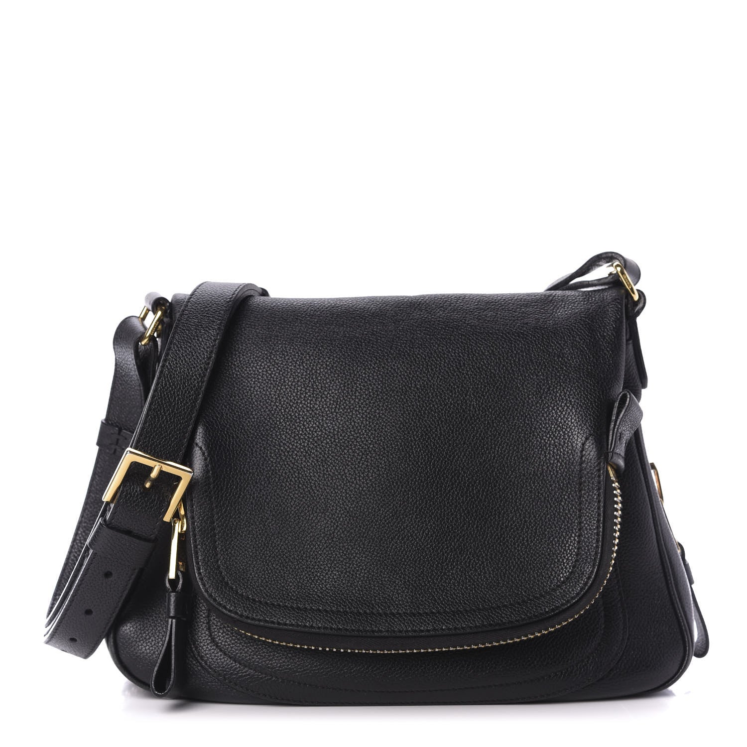 Tom Ford Grained Calfskin Medium Jennifer Crossbody Bag Black 1 of 9