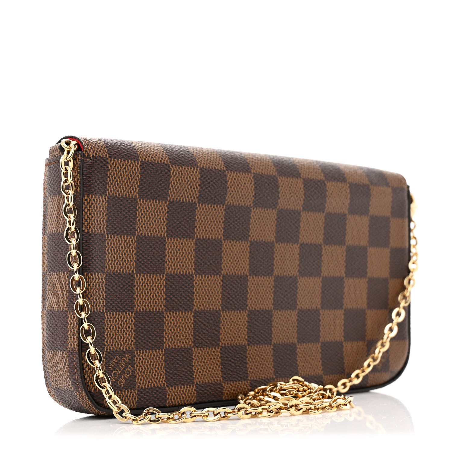 Louis Vuitton Damier Ebene Pochette Felicie Chain Wallet 3 of 11