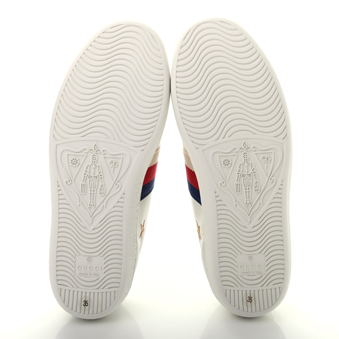 Calfskin Bee Star Embroidered Sylvie Web Ace Sneakers 35 White