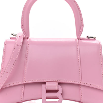 Balenciaga Shiny Box Calfskin Tonal B Hourglass Top Handle Bag XS Candy Pink 9 of 12