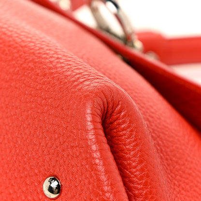 Salvatore Ferragamo Grained Calfskin Sofia Satchel Red 11 of 21