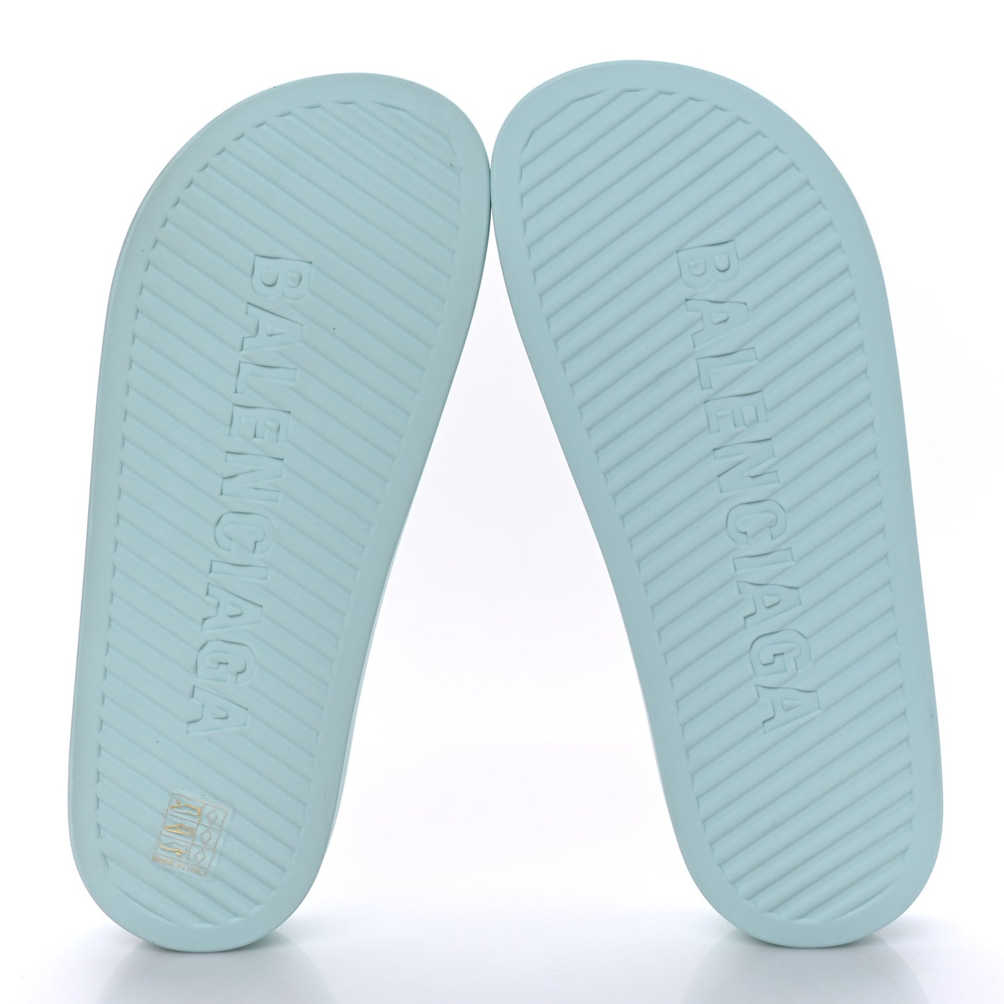Rubber Womens Chunky Slide Sandals 40 Green Aqua