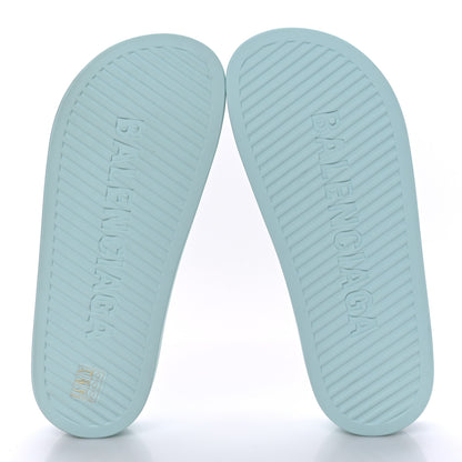 Balenciaga Rubber Womens Chunky Slide Sandals 40 Green Aqua 5 of 6