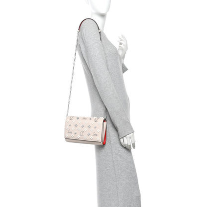 Christian Louboutin Calfskin Spikes Loubinthesky Paloma Clutch Leche 2 of 10