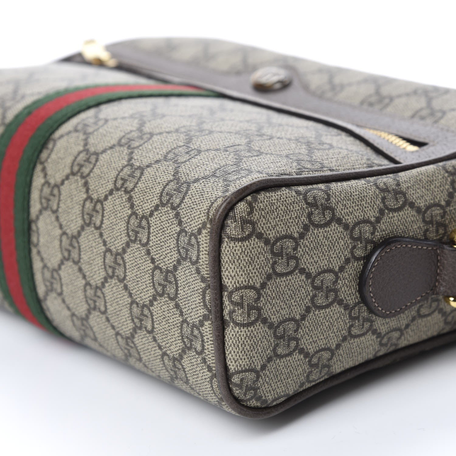 Gucci GG Supreme Monogram Web Small Ophidia Shoulder Bag Brown 7 of 14