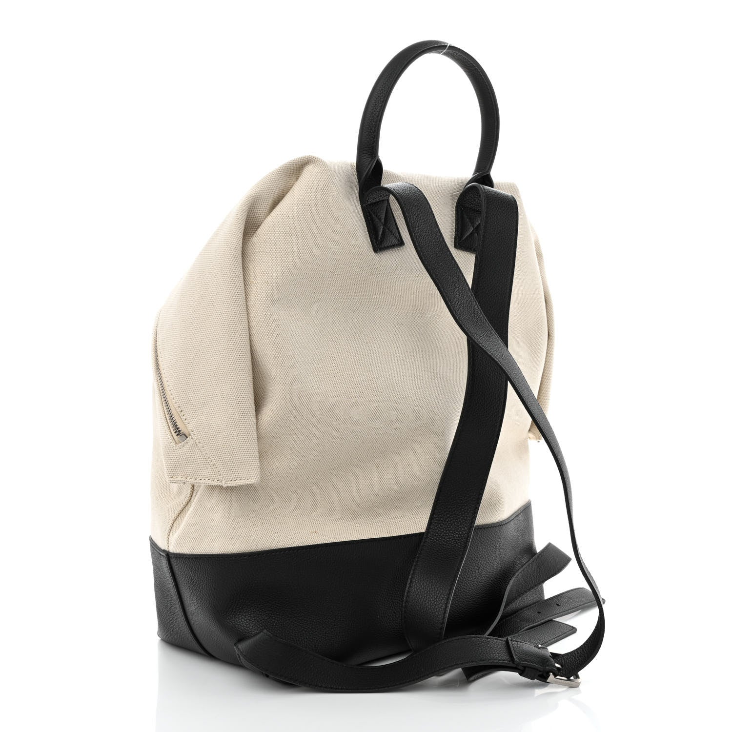 Bottega Veneta Canvas Calfskin Backpack Natural Black 3 of 9