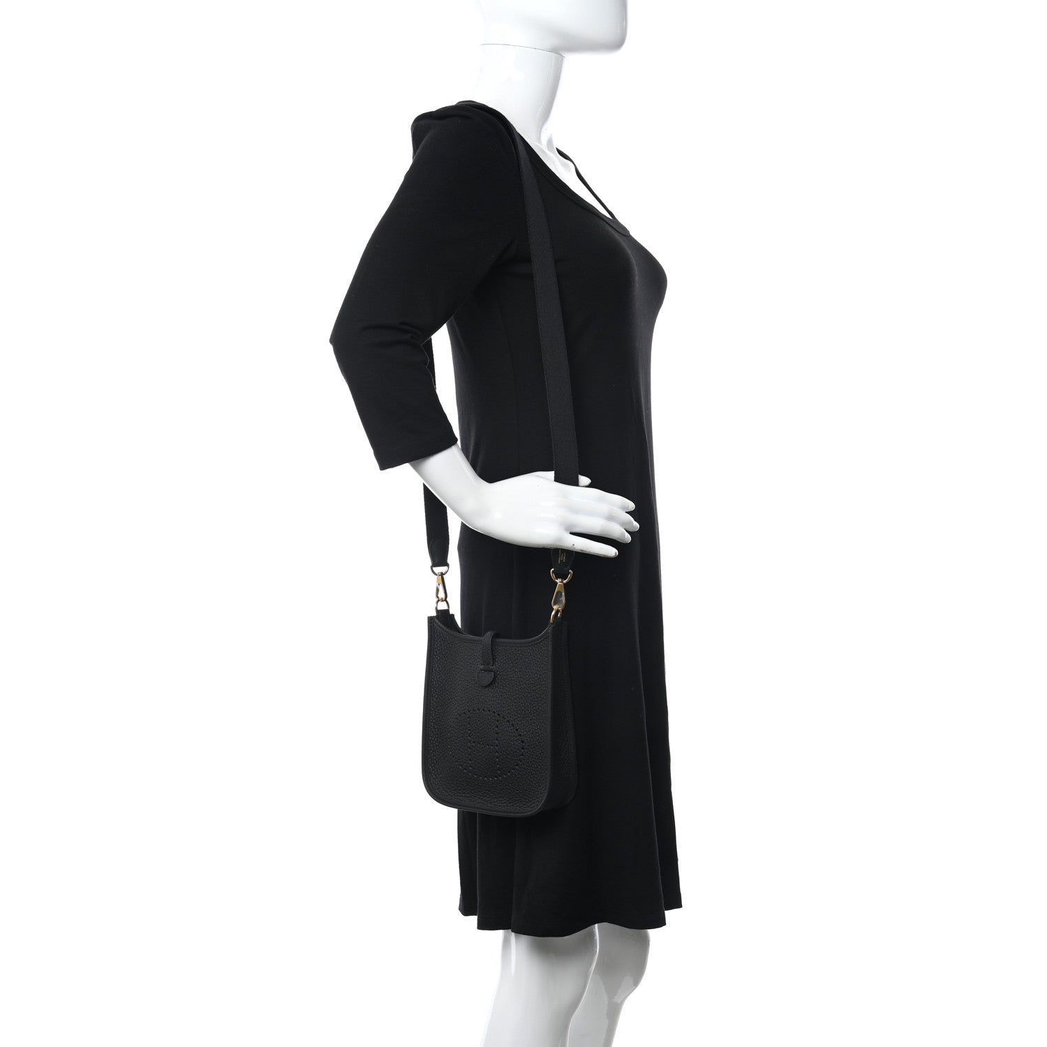 Hermes Taurillon Clemence Evelyne TPM Black 2 of 11