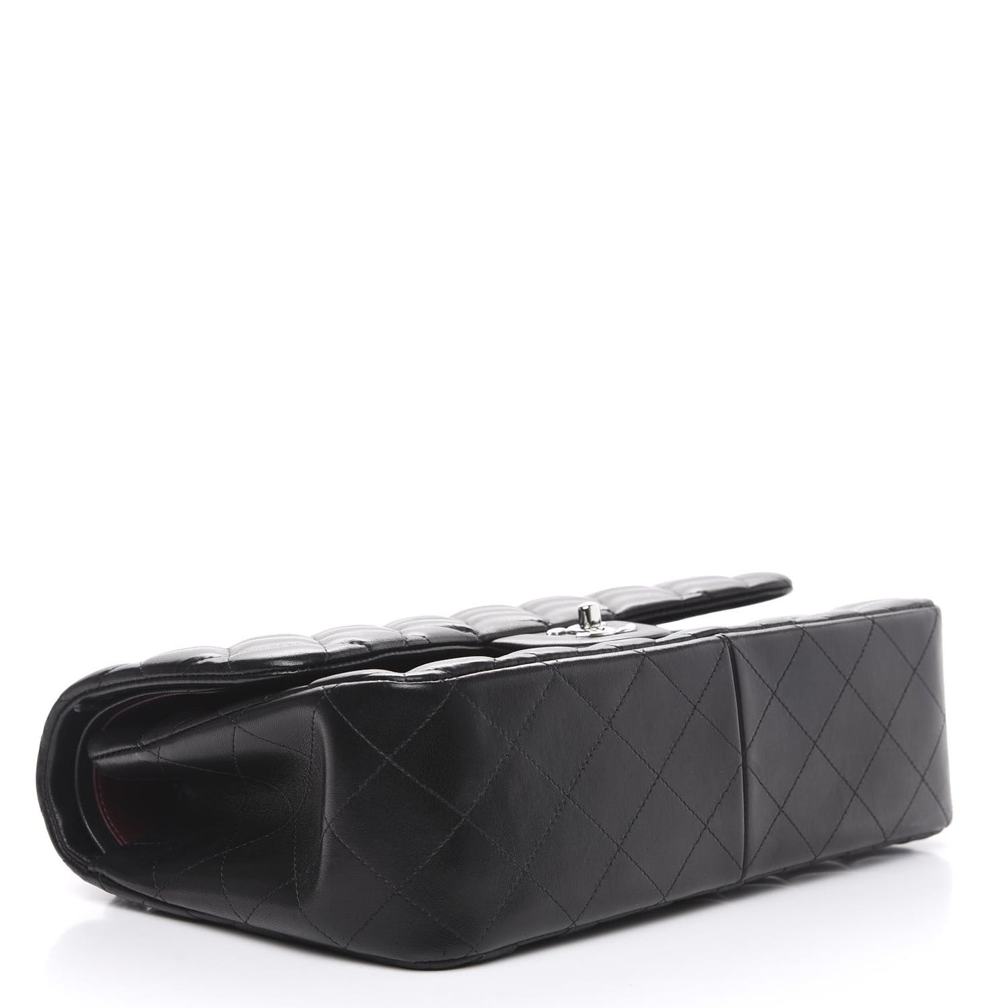 Lambskin Quilted Jumbo Double Flap Black