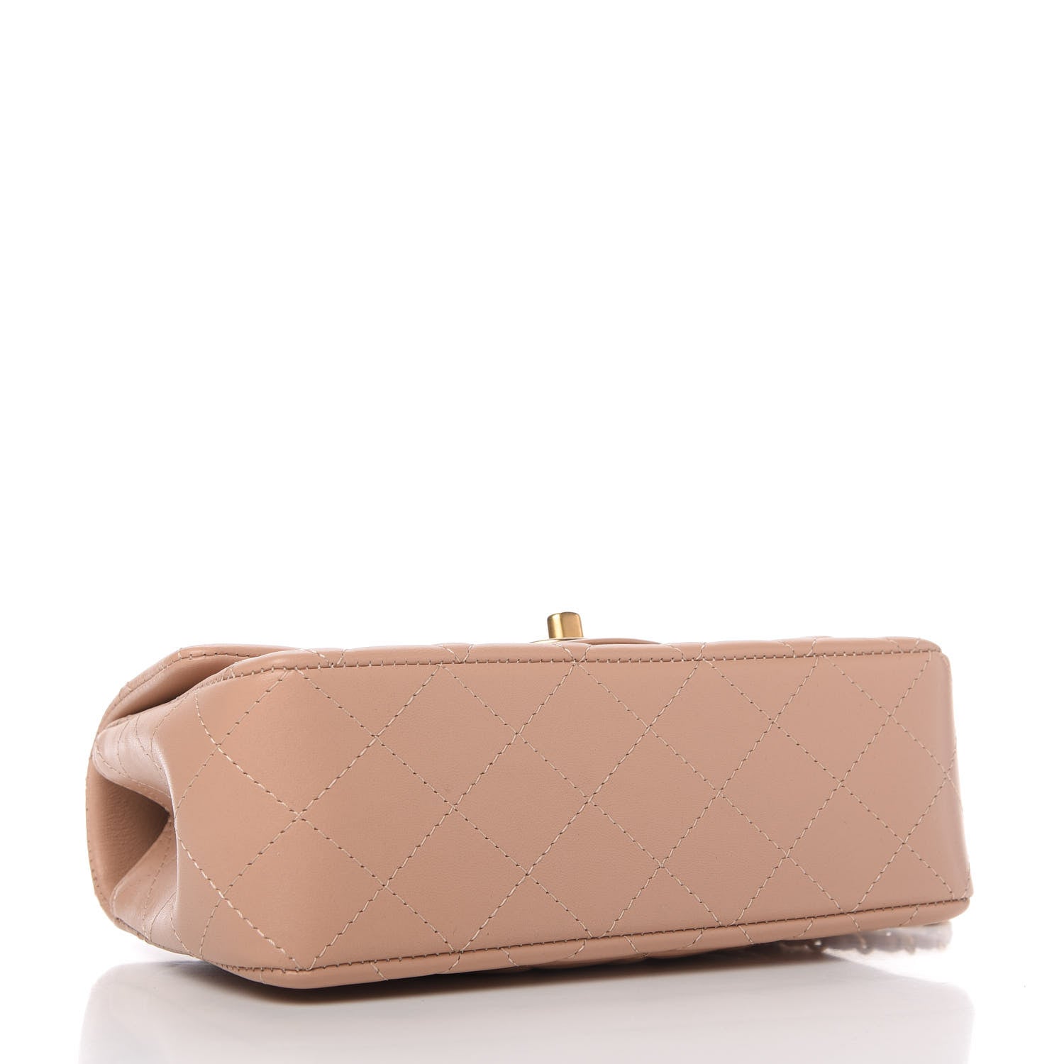 Chanel Lambskin Quilted Mini Top Handle Rectangular Flap Beige 4 of 11