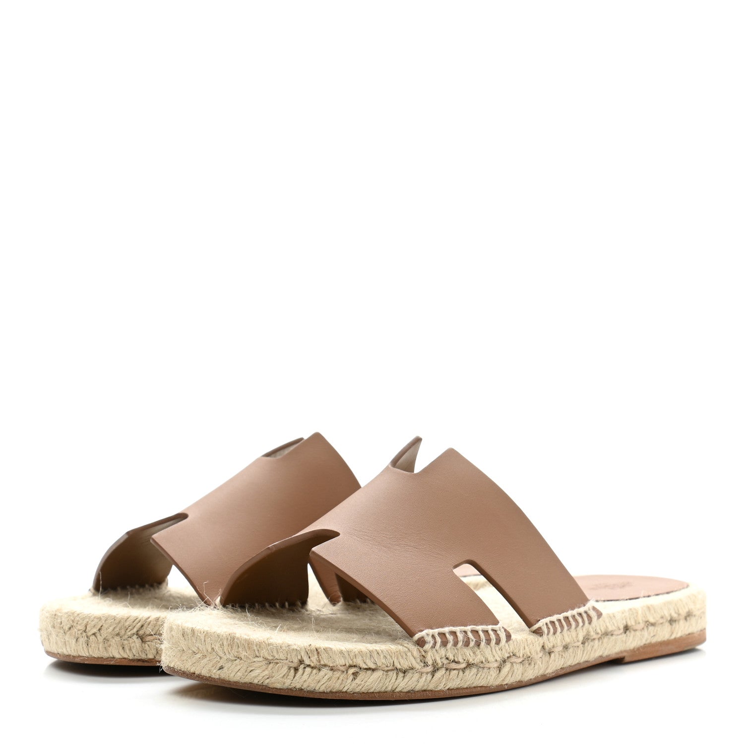 Hermes Calfskin Mens Antigua Espadrille Sandals 40 Naturel Safari 3 of 9