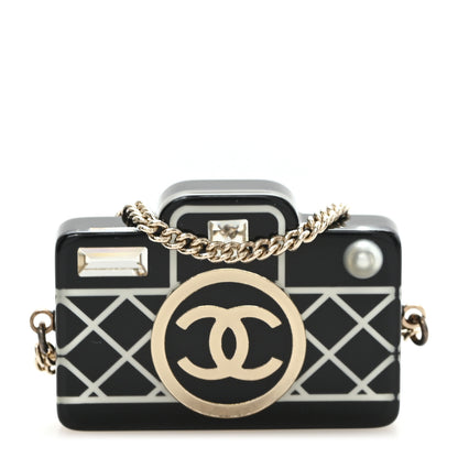 Chanel Resin Camera CC Brooch Gold Black 1 of 4