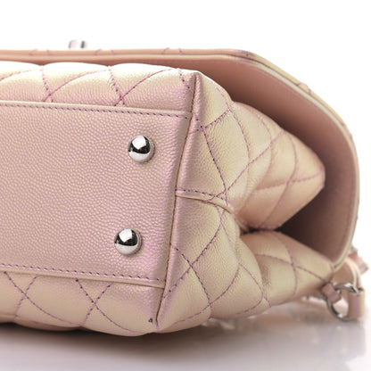 Chanel Iridescent Caviar Quilted Mini Coco Handle Flap Pink 9 of 10